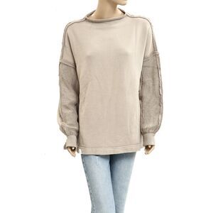 Free People We The Free Romy Roll Neck Sweatshirt Pullover Top Cotton S 283683